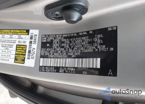 2009 Toyota Sienna Xle из США, поврежденный, VIN 5TDBK22C89S023560